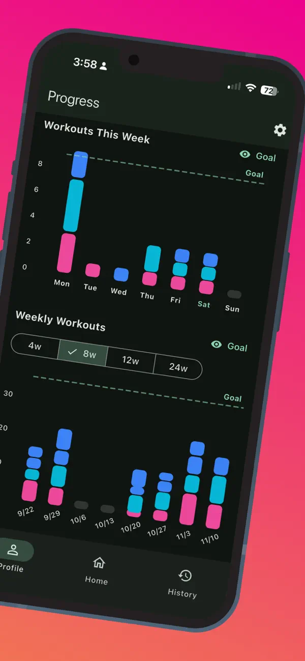 SimpleSets App Store screenshot showing workout tracking features